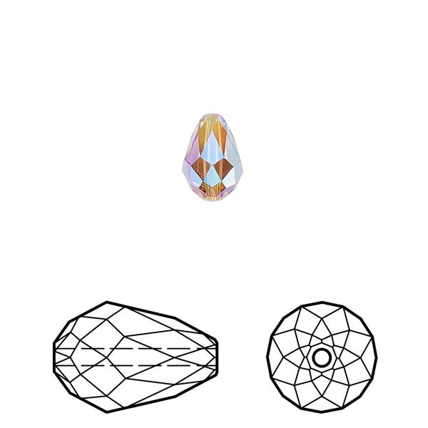 Bead 144pk light Colorado topaz shimmer 2X, Swarovski&reg; 9x6mm teardrop 5500 image number 0