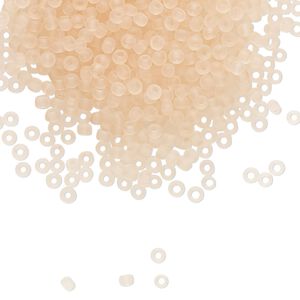 Seed bead, TOHO BEADS&reg;, glass, pkg/7.5g, #11 round, translucent frosted rosaline (TR-11-11F).