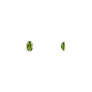 Chrome diopside 1pkg1, hand-cut faceted oval gem natural 5x3mm