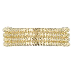 French wire 1pkg1 gold-plated, 2mm fancy spiral, 13.5-15 inch copper