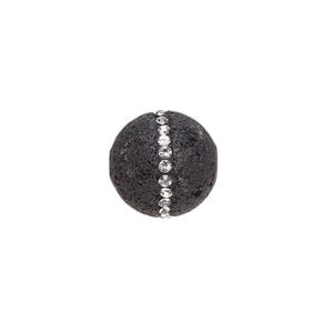Lava rock / crystal 1pkg1, round bead natural 14mm