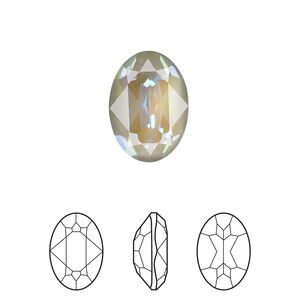 Fancy stone 1pk crystal serene gray DeLite, Crystal Passions&reg; 14mm oval 4120
