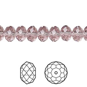 Bead 288pk light amethyst, Swarovski&reg; 8x6mm rondelle 5040