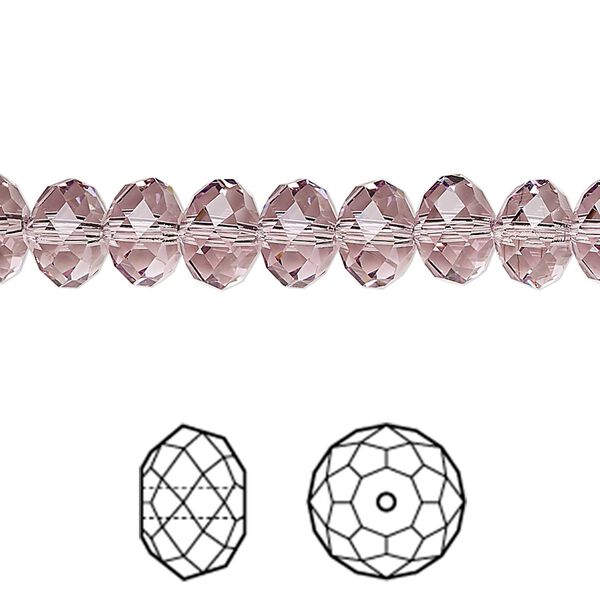 Bead 288pk light amethyst, Swarovski&reg; 8x6mm rondelle 5040 image number 0