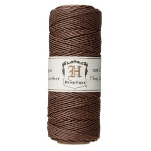 Cord, Hemptique&reg;, polished hemp, dark brown, 1mm diameter, 20-pound test. Sold per 205-foot spool.