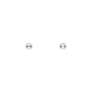 Bead 1pkg100 silver-plated, 3mm round, brass