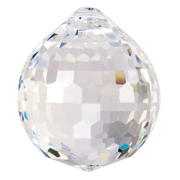 Suncatcher 1pk clear, Asfour Crystal 45x40mm top-drilled pentagon-faceted round teardrop image number 0
