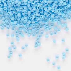 Seed bead, Delica&reg;, glass, pkg/50g, #10 round, opaque turquoise blue (DBM-0725).