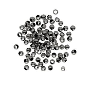 Bead 1pkg100 gunmetal-plated, 2.5mm micro round, brass