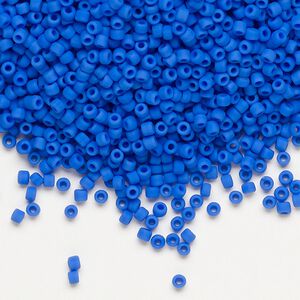 Seed bead, Dyna-Mites&trade;, glass, pkg/1/2kg, #11 round, opaque matte medium blue, (739MA 11/0 RR).