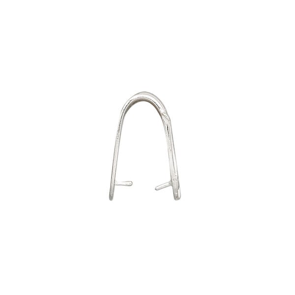 Bail, JBB Findings, fold over style, sterling silver, 16x10mm shield. Sold individually. image number 1