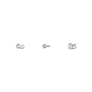 Bead tip side clamp-on 1pkg100 silver-plated, 3.5x2mm / closed loop, brass / Hot Tips&reg;