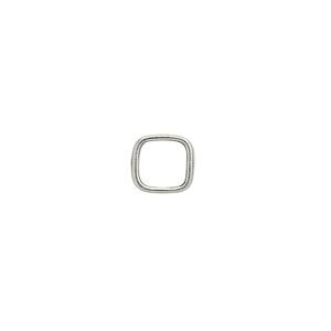 Bead frame 1pkg1 sterling silver, 8mm square / fits up to 6mm bead, JBB Findings