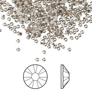 Flat back 1440pk greige foil back, Swarovski&reg; 1.7-1.9mm rose round SS5 2058