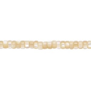Mother-of-pearl shell 1pkg1, heishi bead natural 15.5 to 16 inch 3x2mm
