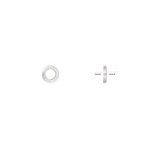 Jump ring 1pkg50 sterling silver, 5mm round / square wire, 18 gauge / 3mm inside diameter