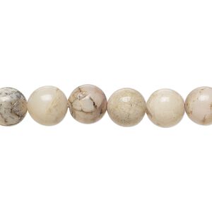 Dendritic opal 1pkg1, round bead natural B grade, 15.5-16 inch 8mm