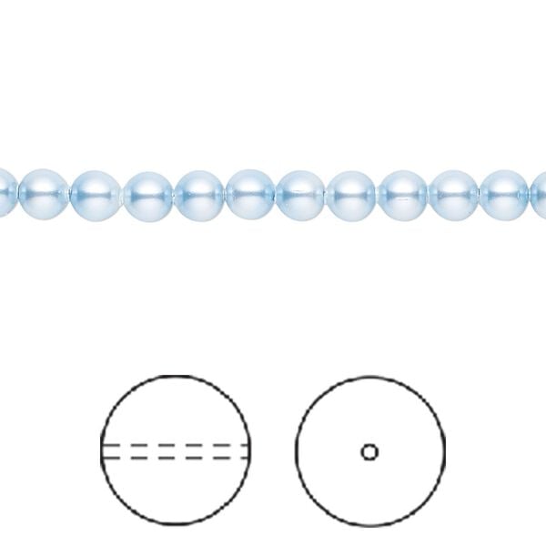 Pearl 100pk light blue, Crystal Passions&reg; 4mm round 5810 image number 0