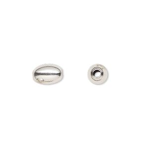 Bead 1pkg2 sterling silver, 9x6mm oval