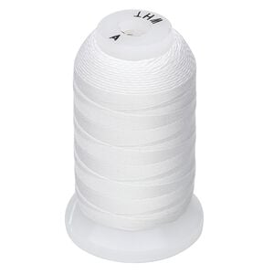 Thread, Purely Silk&trade;, white, size A. Sold per 425-yard spool.