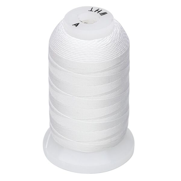 Thread, Purely Silk&trade;, white, size A. Sold per 425-yard spool. image number 0
