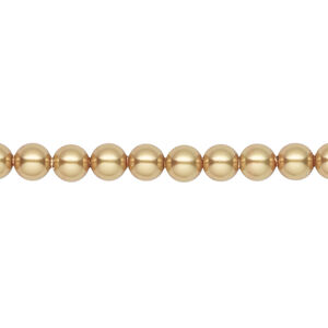 Pearl 1pkg500 royal gold, Swarovski&reg;, 5mm round 5810