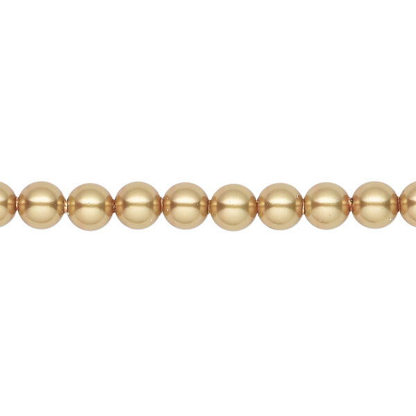 Pearl 1pkg500 royal gold, Swarovski&reg;, 5mm round 5810 image number 0