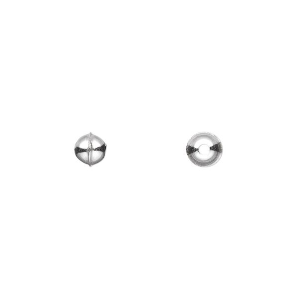 Bead 1pkg100 sterling silver, 5mm benchmade round image number 0