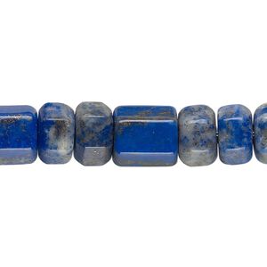 Lapis lazuli 1pkg1, 6-sided Southwest-style tube bead natural 18 inch 7x5mm-12x9mm