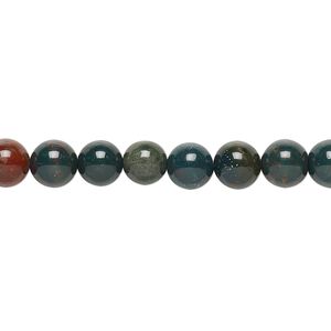 Indian bloodstone 1pkg1, round bead natural 15.5-16 inch 6mm