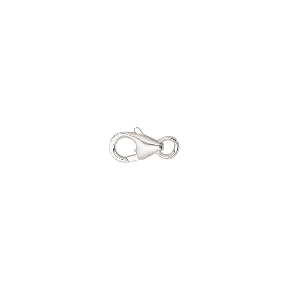 Clasp lobster claw 1pkg10 sterling silver, 8x5mm 1-strand image number 0