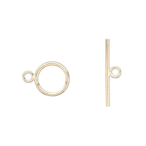 Clasp toggle 1pkg1 12Kt gold-filled, 10mm round, 1-strand image number 0