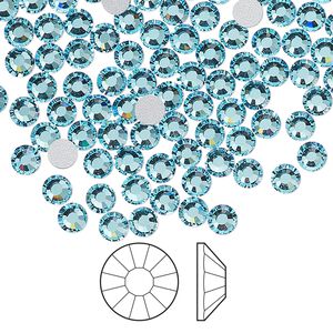 Flat back 144pk aqua bohemica foil back, Preciosa Viva 12&reg; Czech crystal rhinestone 3.8-4mm chaton rose round SS16