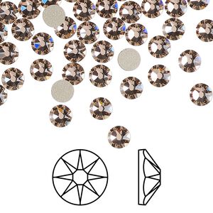 Flat back 1440pk vintage rose foil back, Swarovski&reg; 4.6-4.8mm rose round SS20 2088