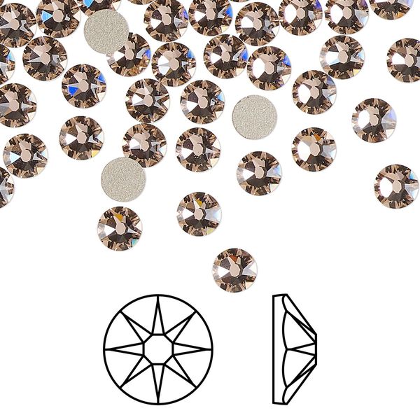 Flat back 1440pk vintage rose foil back, Swarovski&reg; 4.6-4.8mm rose round SS20 2088 image number 0