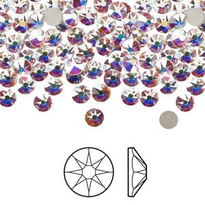 Flat back 1440pk crystal AB foil back, Crystal Passions&reg; 3.8-4mm rose round SS16 2088