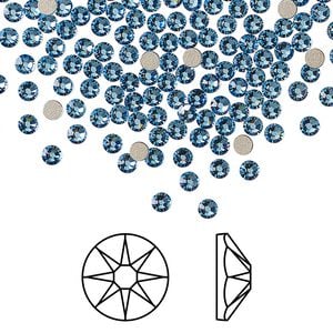 Flat back 144pk cool blue foil back, Crystal Passions&reg; Regenerated 2.5 to 2.7mm rose round SS9 2058
