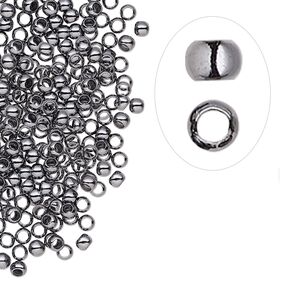 Crimp 1pkg500 gunmetal-plated, 2.5mm round / 1.5mm inside diameter, brass