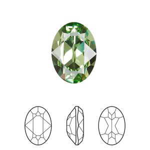 Fancy stone 1pk peridot foil back, Crystal Passions&reg; Regenerated 18x13mm oval 4120