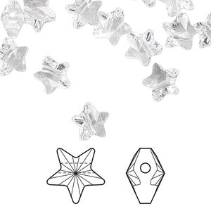 Bead 24pk crystal, Crystal Passions&reg; 8mm star 5714
