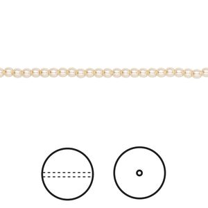 Pearl 100pk light gold, Crystal Passions&reg; 2mm round 5810