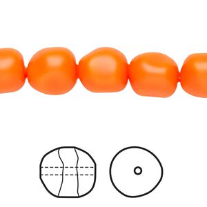 Pearl 10pk neon orange, Crystal Passions&reg; 10mm baroque 5840