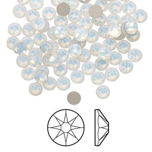 Flat back 1440pk white opal foil back, Swarovski&reg; 3.8-4mm rose round SS16 2088