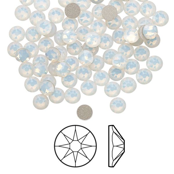 Flat back 1440pk white opal foil back, Swarovski&reg; 3.8-4mm rose round SS16 2088 image number 0