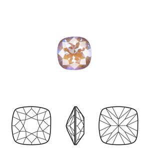 Fancy stone 2pk crystal cappuccino DeLite, Crystal Passions&reg; 10mm cushion 4470