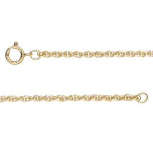Chain 1pkg1 14Kt gold-filled rope, 1.8mm triple / springring clasp, 16 inch