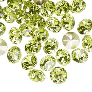 Chaton 144pk citrus green foil back, Swarovski&reg; 8.16-8.41mm round SS39 1088
