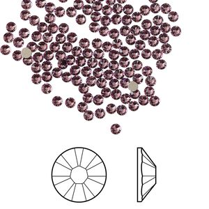 Flat back 1440pk iris foil back, Swarovski&reg; 2.1-2.3mm rose round SS7 2058