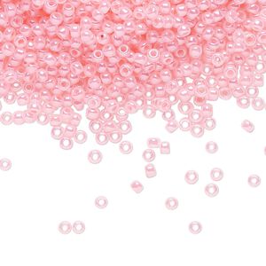 Seed bead, TOHO BEADS&reg;, glass, pkg/7.5g, #11 round, opaque ceylon innocent pink (TR-11-145).