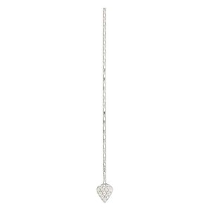 Paddle pin 1pkg1 sterling silver, 2 inch / teardrop, 22 gauge rhodium-plated
